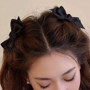 Elegant Black Hair Bows 2 Pack